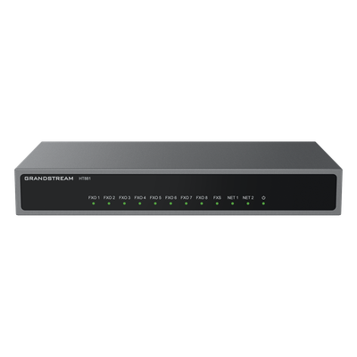 HT-881 - Gateway Analógico / 8 Puertos FXO / 1 Puerto FXS / 3 Perfiles SIP / PoE 802.3af / NAT de Alto Rendimiento / T.38 / Cifrado AES