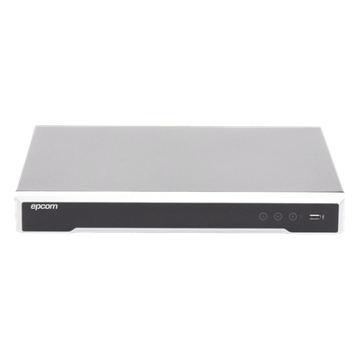 EV-8016TURBO-DL(E) - (ACUSENSE / Evita Falsas Alarmas) DVR 4K / 16 Canales TURBOHD + 16 Canales IP / 2 Bahía de Disco Duro / Audio por Coaxitron / Salida de Vídeo en 4K