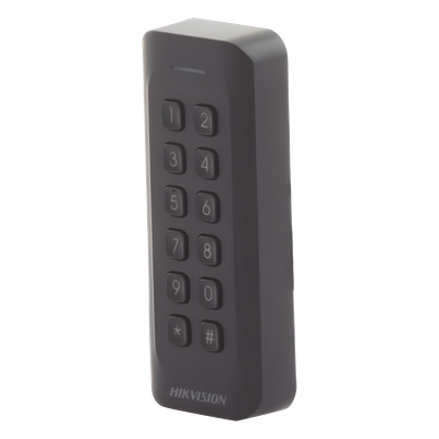 DS-K1802EK - Lector de Tarjetas PROX / EM 125 kHz / Teclado Numérico / Wiegand W26/W34 / IP65 / Perfil Delgado