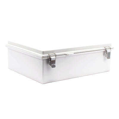 PST-3546-16E - Gabinete de Protección IP66 / ABS 350 x 465 x 160 mm / Cierre con Broche Inoxidable / Opción Candado / Compatible Ventilación 60x60 mm