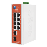 WI-PS212GF-I-V2 - Switch Semi-Industrial / No administrable / 8 puertos 10/100 PoE af/at/bt / 1 puerto Gigabit RJ45 Uplink / 1 puerto SFP Uplink / Presupuesto PoE 110 Watts /