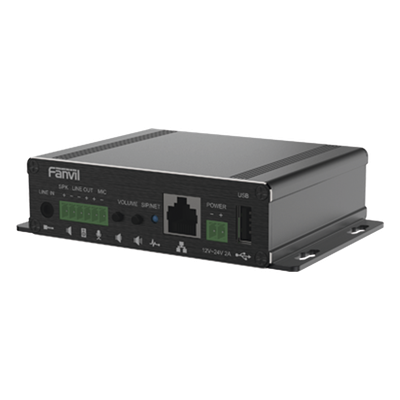 PA3F - Gateway IP/SIP para Voceo / Amplificador Integrado 30 W / Entrada Audio 3.5 mm / Reproducción MP3 vía USB y TF / PoE 802.3af / 2 Líneas SIP / Códec Opus