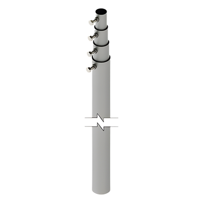 SLM-12 - Mástil Telescópico / 12 m (39.4 ft) / 4 Secciones / Carga 6 kg / Diámetro Antena 25 cm / Calibre 20 Galvanizado