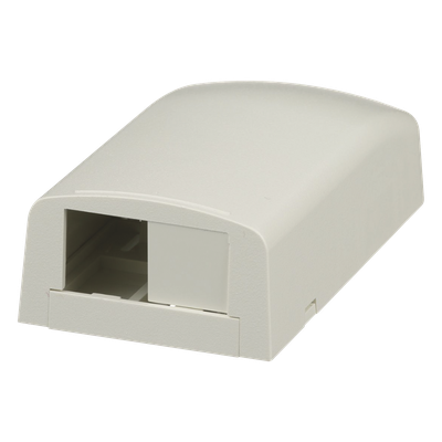 CBX2IW-AY - Caja de Montaje en Superficie / 2 Módulos Mini-Com / ABS / 49.5 x 27 x 92.7 mm / Blanco Mate