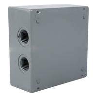 RC-0493 - Caja Condulet Cuadrada / 4 Bocas 3/4" (19.05 mm) / Aluminio Diecast / IK09 / Intemperie