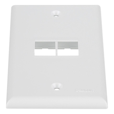 NK2FNWH - Placa de Pared Vertical / 2 Puertos Keystone / Montaje Vertical / 69.8 x 114.3 mm / 2.75 x 4.5 pulg. / Blanco