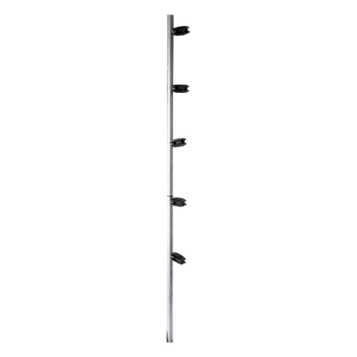 FENCEPOST4 - Poste de esquina / Tubo acero galvanizado G60 / 5 aisladores / 1.20 m (3.94 ft) / Resistencia dieléctrica 18 kV