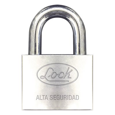 SYS-LCA-C40 - Candado de alta seguridad / Acero anticorte / Acabado cromado / Llaves Abloy / Horquilla 34 mm (1.34 pulgadas)