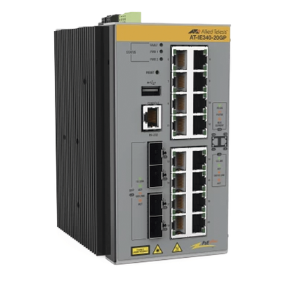 AT-IE340-20GP-980 - Switch Industrial Capa 3 / 16x PoE+ Gigabit / 4x SFP / TAA / -40°C a 75°C