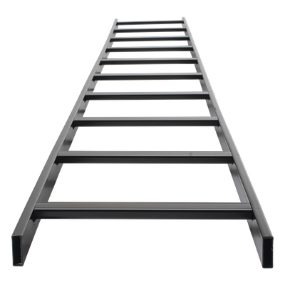 CHET1X12EPK - Escalera Tubular / 1.5" Peralte / 12" Ancho / 3.05 m (10 ft) Largo / Acero con Epóxica Negra / Incluye Coples y Tornillería