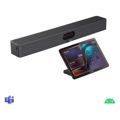 A25-031 - Barra de Videoconferencia / Triple Cámara 4K / 8 Micrófonos / Alcance 5 m (16.4 ft) / Android Integrado / Panel Táctil / 151° FOV