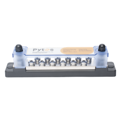 BUSBAR300A - Bloque de Terminales / 12+2 Líneas / 300 A / 52 VDC o 300 VAC / Cobre Estañado 8x25 mm / Cubierta Policarbonato