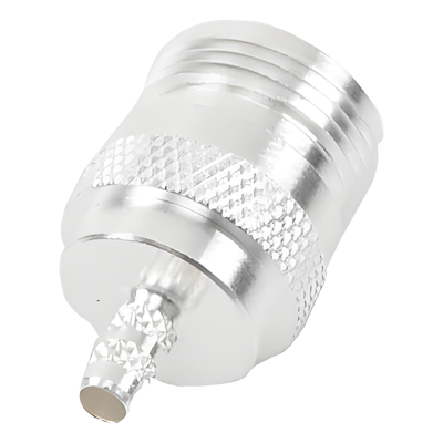 RFN-1027-C1 - Conector Coaxial N Hembra / Anillo Plegable / Cables LP-195, LP-142, RG-142/U, LMR-195 / Cuerpo Bronce Niquelado / Contacto Oro / Aislante Teflón