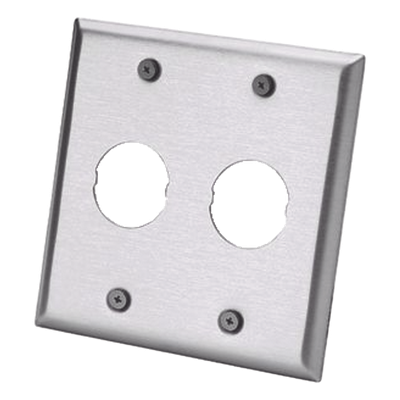 IAEFP2-2G - Placa de Pared Doble Industrial / 2 Puertos / Acero Inoxidable / 4.59x4.5x0.16 in / Montaje Vertical