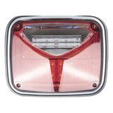 XLTE1755R - Luz de Advertencia LED / 8 X 6" / Color Rojo / Luz de Trabajo Blanca 12 W / 11 Patrones de Destello / IP67 / 12-30 VCC