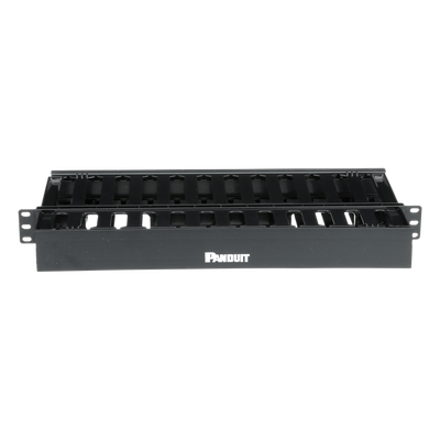 WMPSE - Organizador de Cables Horizontal / Doble Frontal y Posterior / Rack 19in / 1UR / ABS Monolítico / Categoría 5e/6