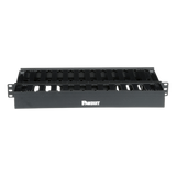 WMPSE - Organizador de Cables Horizontal / Doble Frontal y Posterior / Rack 19in / 1UR / ABS Monolítico / Categoría 5e/6