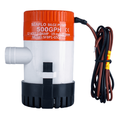 SFBP1-G50-01 - Bomba de Achique Sumergible / 500 GPH (1893 LPH) / 12V CD / Anti-Airlock / Sellos Herméticos / Filtro Removible