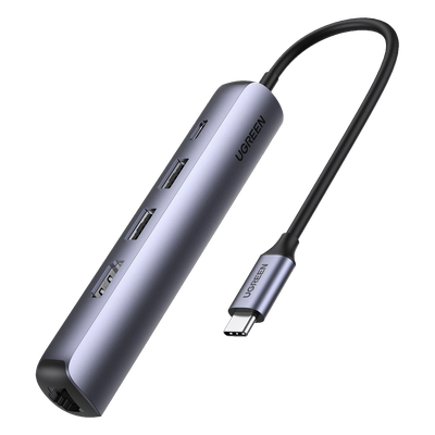 10919 - Ugreen 10919 base para portátil y replicador de puertos Alámbrico USB 3.2 Gen 1 (3.1 Gen 1) Type-C Gris