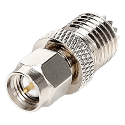 RSA-3450 - Adaptador en Línea / SMA Macho a Mini-UHF Hembra / Bronce Niquelado / Contacto Oro / Aislante Teflón
