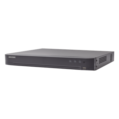 IDS-7208HUHI-M1/S/A(C) - DVR 8 Canales TurboHD + 8 Canales IP / 8 Megapixel (4K) / Acusense (Evita Falsas Alarmas) / Audio por Coaxitron / 1 Bahía de Disco Duro / 8 Entradas de Alarma / 4 Salidad de Alarma / H.265+