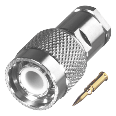RFT-1200-HY - Conector TNC Macho / Rosca Sin Herrajes / RG-58/U LMR-195 / Bronce Niquelado / Aislante Delrin