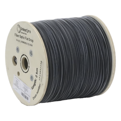 LPDROPA21C/2KM - Carrete de Fibra Óptica Drop Plana / 2 km / G.657A2 Monomodo / 1 Hilo / Dieléctrica / Interior-Exterior / 6,562 ft