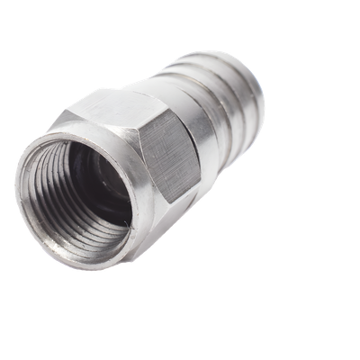 RFF-1402-08 - Conector F Macho, 75 Ohm, Plegable para Cable RG-6/U sin pin, Niquel/Polietileno.