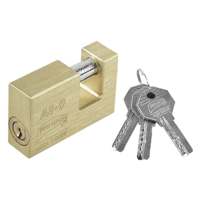 MX2185 - Candado para Cortina Metálica / 11 Pernos de Combinación / Cilindro de Latón Macizo / Pasador de Acero Cementado en Cromo / Anti-Palanca / Anti-Impacto / Anti-Segueta