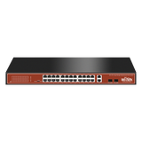 WI-PS526G - Switch PoE de largo alcance / 24 x 10/100Mbps + 2 x SFP Gigabit Combo / 250m / 250W / 802.3af/at/bt / 820 pies