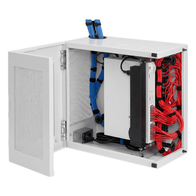 DBL242412G - Gabinete de Pared / 6U / Acero 1.9 mm / 610 x 610 x 313 mm / Puerta L 120° / Rack 19" / RAL 7035