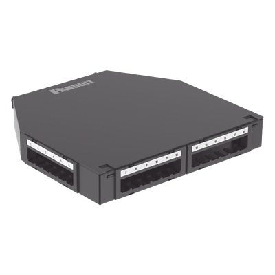 CUFMB24BL - Caja de Consolidación / 24 Puertos Mini-Com / Aluminio / Instalación Piso o Pared / 1.7 in (43 mm) Profundidad Mínima