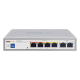 WI-PCES206 - Switch PoE / 4 Puertos 10/100 Mbps PoE af/at / 2 Puertos Uplink 10/100 Mbps / Presupuesto 60 W / Alcance PoE 250 m (820.2 ft) / ONVIF