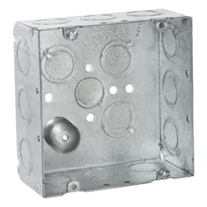 HUB-257 - Caja Cuadrada para Instalaciones Eléctricas / Acero Galvanizado / 42 in³ / 12 Entradas Laterales TKO / Profundidad 2-1/8 in / UL Listed