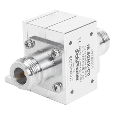 IS-50NX-CO - Protector Coaxial RF / 1.5-700 MHz / 50 Ω / Conectores N Hembra / Ceja Lateral / 2 kW