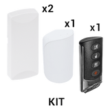KIT-RF-SFIRE-2 - KIT Básico Sensores Inalámbricos - Incluye 2 Contactos Magnéticos, 1 PIR y 1 Llavero - Compatibles con Honeywell y PRO4GEN2