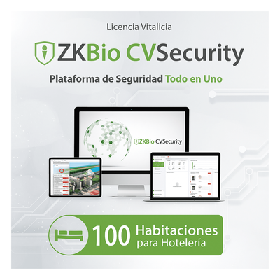 ZKCVHOTEL100 - Licencia de software / Módulo hotelería / 100 habitaciones / Control de acceso centralizado