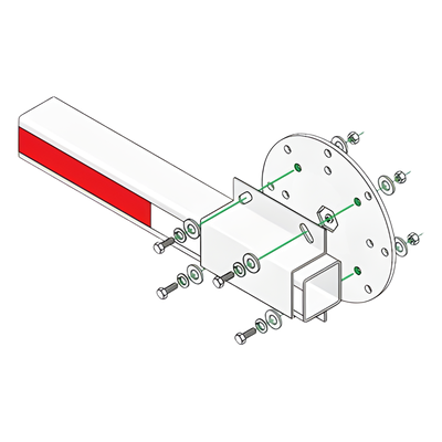 1601-241 - Kit de Instalación Para Brazos de Plástico Doorking / Incluye Disco y Enganche de Fijación