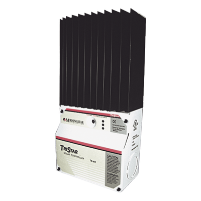 TS-45 - Controlador de Carga Solar PWM / 45 A / 12V 24V 48V / Puerto RS-232 / Hasta 4 kW / 7 Preajustes / Operación hasta 60°C / 13.1 ft² Disipador