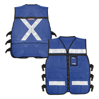 SYS-USC-H43 - Chaleco de Seguridad Reflejante / 6 Bolsas Externas / 6 Broches Ajustables / Talla Extra Grande / Cierre Reforzado 20' / 2 Bolsas Internas
