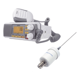 UM385/KIT1600 - Kit de radio marina con antena de fibra de vidrio / 25W / LCD grande / GPS y DSC Clase D / IPX4 / 4.5m (14.8 ft) de cable
