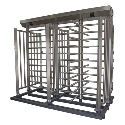 XTD-100 - Torniquete de Cuerpo Completo Doble / Acero Inoxidable 304 / 4 Ejes / 90° Rotación / 2.31 x 1.46 x 2.2 m / 7.6 x 4.8 x 7.2 ft
