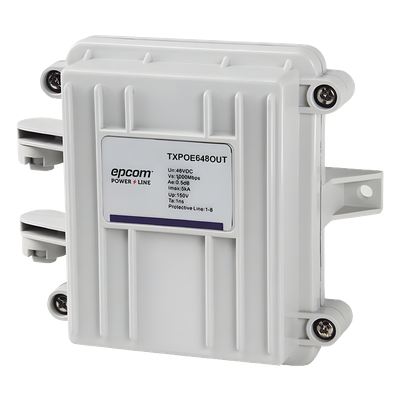 TX-POE-648-OUT - Protector PoE para exterior / IP65 / Gigabit 10/100/1000 Mbps / 48V / 5kA / -40 a 80°C