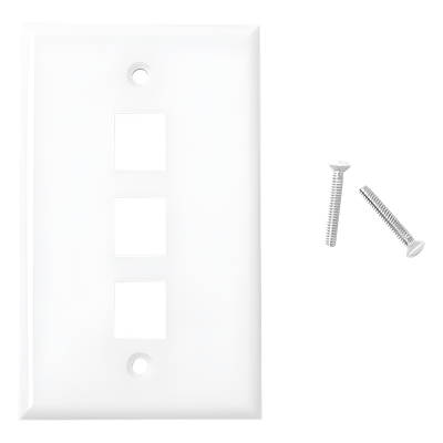 LP-FP-18 - Placa de Pared / 3 Puertos Keystone / Vertical / Termoplástico UL94V-0 / 2.75'x4.52'