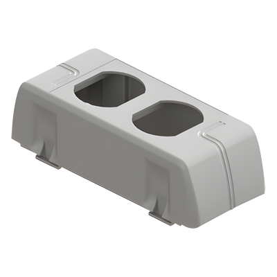 DX18848 - Porta equipamiento universal / Canaleta DX10000.00 / ABS V0 y aluminio inyectado / -20°C a 80°C / 1.5 mm espesor