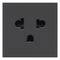 SM-TCEA-G - Módulo para Tomacorriente Euroamericano / Color Grafito / 45x45 mm (1.77 x 1.77 Pulgadas) / Compatible con Torres y Cajas para Escritorio