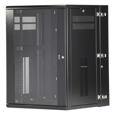 PZWMC18W - Gabinete de Montaje en Pared / 19in / 18 UR / 635mm (2.08ft) Profundidad / Ventana de Seguridad / 300 lb (136.1 kg) Carga / Acero Negro