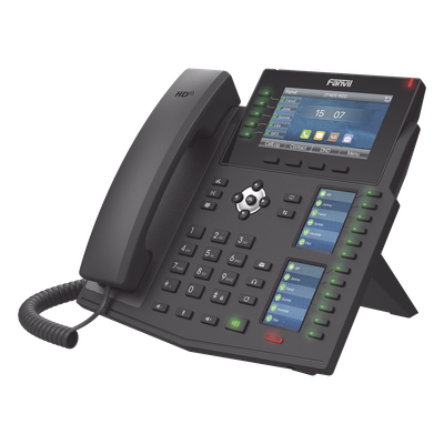 X6U - Teléfono IP Empresarial / 20 Líneas SIP / Triple Pantalla Color / Puertos Gigabit / PoE / Bluetooth / Opus