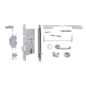 PE560PE925KITSYS235 - Kit de Cerradura Electrificada / Manija Activa / Barra Antipánico / 24V / Corte de Energía Seguro