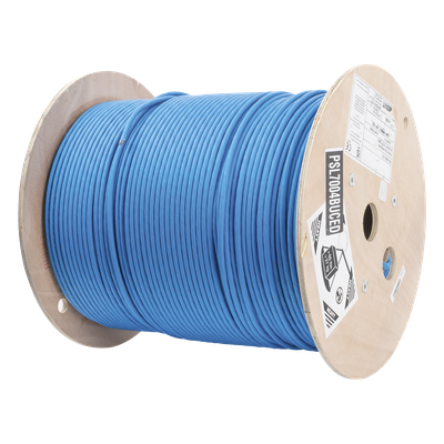 PSL7004BU-CED - Bobina de Cable Blindado S/FTP / Cat7 / 4 Pares / 23 AWG / LSZH / 500 m (1640 pies) / Azul